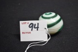 Green and White Swirl Slag Glass Shifter Knob