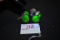 Group of 5 Green Uranium Glass License Plate Reflectors