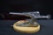 1939-40 Packard Goddess of Speed Hood Ornament w/Red Insert; Mounted on Wood Base
