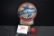 Globe Gasoline Pressed Steel License Plate Topper w/Reflector