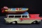 Ford Fairlane 500 Pressed tin Station Wagon and Attached Johnson Boat; 6