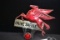 Standard Oil Pegasus Drive Safely License Plate Topper w/Red Reflector; 5-1/2