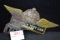 Standard Oil Research Test Car Left-Hand License Plate Topper w/Green Glass Reflector; 9