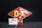 D-X Gas Oil Station Reflective License Plate Topper w/Red Reflector; 5