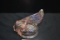 Pink Iridescent Carnival Glass Pontiac Indian Chief Radiator Cap/Hood Ornament by Boyd; 3