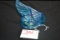 1981 Blue Iridescent Carnival Glass Pontiac Indian Chief Radiator Cap/Hood Ornament; 3