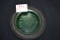1930s Goodrich Silvertowns Wheel Ashtray w/Green Uranium Glass Insert; 6