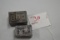 Pair of Metal/Lead? Battery Paper Weights including Goldfisck and Herb Battery and Electric