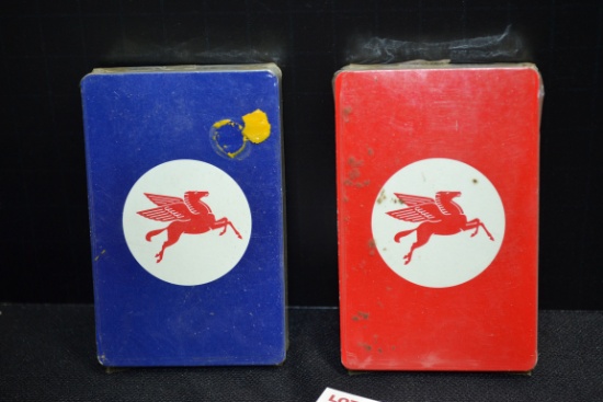 Pair of Mobil Pegasus Playing Card Decks; NOS