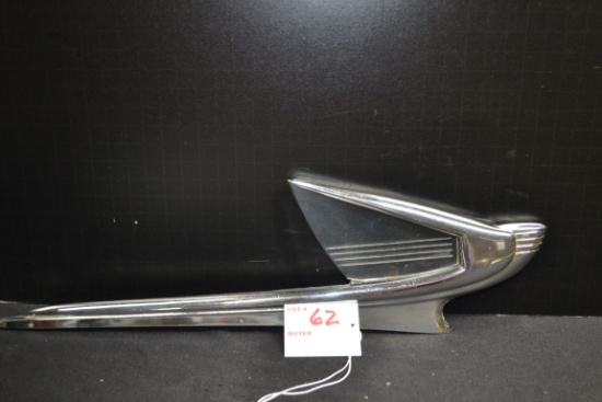 1939 Chevrolet High Wing Hood Ornament w/Clear Plastic Insert; Small area of pitting.