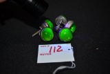 Group of 5 Green Uranium Glass License Plate Reflectors