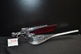 1940 Packard Goddess of Speed Hood Ornament w/Red Insert; Has Pitting
