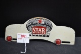 Star Tires License Plate Topper w/Red Reflectors