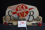 Southern Bell License Plate Topper w/Red Jeweled Reflectors