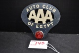 AAA of Egypt License Plate topper w/Red Glass Reflector