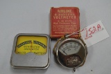 Vintage Airline Battery Volt Meter w/Box and Delco Battery Indicator