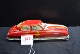 Marx Toys Fire Department Friction Powered Pressed Tin Car; Works; 11