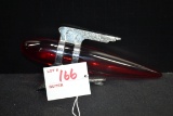 1936 Terraplane Single Wing Hood Ornament w/Red Torpedo Insert; 7