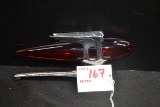 1936 Hudson Two-Winged Hood Ornament w/Red Torpedo Insert; 7
