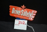 Crown Central Petroleum Drive Safely License Plate Topper; 4-1/2
