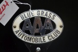 Bluegrass AAA Club White Enamel/Chrome License Plate Topper; 5