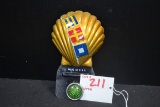 Shell Oil License Plate Topper Featuring International Maritime Signal Flags w/Green Reflector; 5-1/