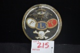 1930s Odd Fellows FLT Visor Badge w/Skull and Crossbones; 4-1/2