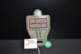 EN-AR-Co. Motor Oil Pressed Metal License Plate Topper w/Green Reflector; 6