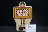 EN-AR-Co. White Rose Motor Oil License Plate Topper w/Red Reflector; 6