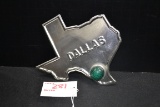 Contemporary Dallas, Texas, Pressed Tin License Plate Topper w/Green Reflector; 5