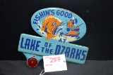 Lake of the Ozarks License Plate Topper w/Red Glass Reflector; 6