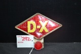 D-X Gas Oil Station Reflective License Plate Topper w/Red Reflector; 5