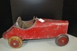 1928-30s Electric Track Monkey Race Car w/Brass Wheels; Winnwood Beach and Amusement Park, Kansas Ci