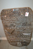 Car Grill w/Large Assortment of Car Badges and Emblems including Cougar, Ford, Pinto, Deluxe, LeSabr