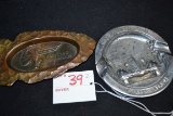 Pair of Metal Ashtrays including Pontiac and General Motors