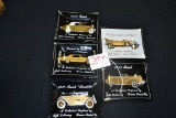 Group of 5 Vintage Advertising Car Collector's Ashtrays Marked Bill Kolloway, Bauer Buick Co.; 4-1/2