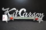 Kit Carson Cast Aluminum License Plate Topper w/Red Jeweled Reflectors; Made in Atchison, KS