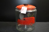 Gordon's Fresh Food Glass Cookie/Nut/Candy Countertop Advertising Jar w/Metal Lid