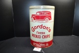 Gordon's Chips Tin Advertising Canister; 11