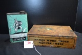 Nourse Neatsfoot Oil 1 Quart Tin (Full) and Nourse Oil Wood Box