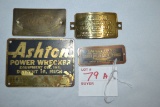 Group of Brass No. Information Tags