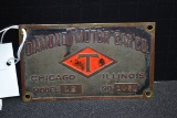 Diamond T Motor Car Company Model LB Brass Car Tag; 3-1/2