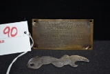 Coca-Cola Cooler Brass Tag (3-1/2