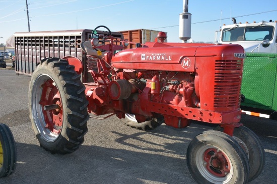 1941 Farmall M Narrow Front Tractor; VIN 44067; Rubber Rear 12.4-38 New, Front 6.00-16 75% Weathered