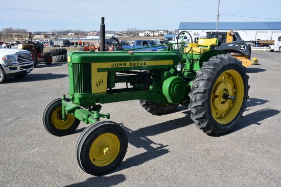 1956 John Deere 520 Wide Front Tractor; VIN 5200251; Rubber Rear 13.6-36 @70%, Front 6.00-16 @65%; S