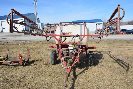 Pull Type Sprayer, 35' Boom, 5.5hp Honda Engine, Micro-Trak MT-3000 Controller, 3 Way Shutoff, GPS S