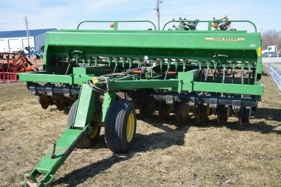 John Deere 750 Grain Drill, 15', 7.5" Spacing, Cast Wheels, Good Condition, Shedded, Field Ready