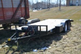 Fastline Challenger Trailer, 18', Winch, Tilt Bed, Dual Axle, Fenders, Lights, Good Wood Floor, Tool