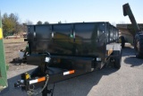 HP Trailers 14' Single Cylinder Scissor Hoist Dump box Trailer w/Tandem 8K Axles, Steel Floor, 15
