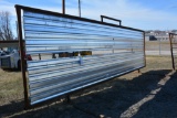 Cattle Wind/ Shade Wall, 8.5' Tall, 24' Long, 12' Wide Legs, Oil Pipe Frame, Super Steel Sheeting, 2